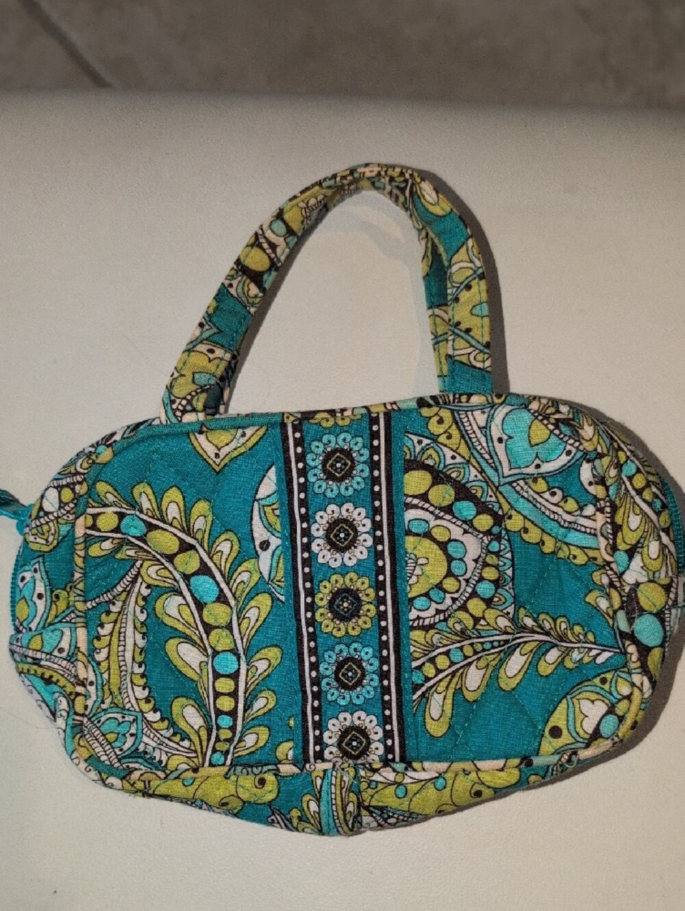 Vera Bradley Quilted Paisley Turquoise & Lime Small Purse - Retired Pattern - Picture 2 of 8